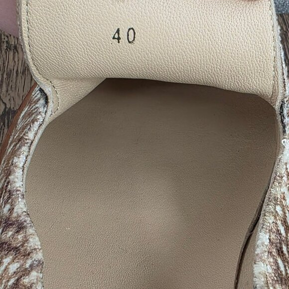 Free People Snake Eye Velvet Loafers 40 9.5 Brown Cream Slip On Comfort Casual - Picture 2 of 13
